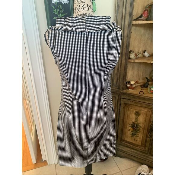 TALBOTS Gingham Check Pleated Ruffle Tank Dress - Picture 3 of 9